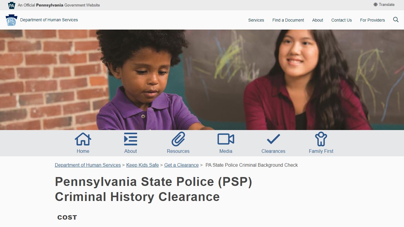 PA State Police Criminal Background Check - Department of Human Services